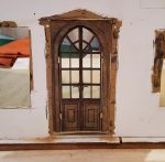 French style split arch wooden 1:12 scale door